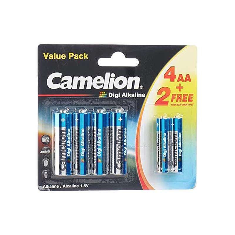 باتری (2+4) قلمی و نیم قلمی دیجی آلکالاین کملیون مدل Camelion Digi Alkaline 1.5V