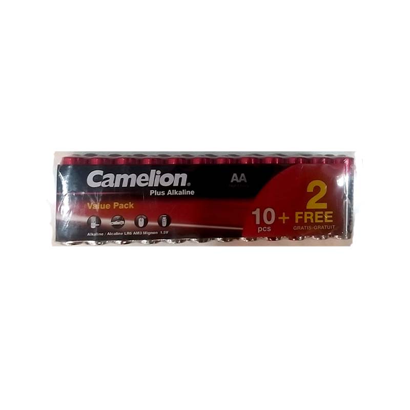 باتری 12تایی قلمی شیرینگ پلاس آلکالاین کملیون مدل Camelion Plus Alkaline LR6 1.5V AA