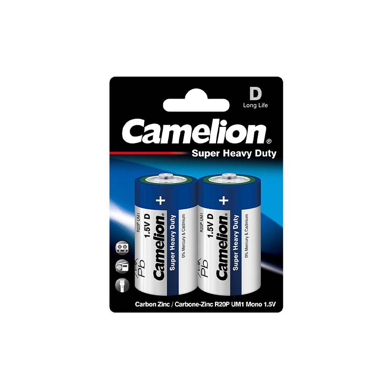 باتری دوتایی بزرگ دیجی آلکالاین کملیون مدل Camelion Digi Alkaline LR20-BP2 1.5V D