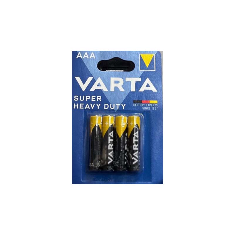 باتری چهارتایی نیم قلمی وارتا مدل VARTA Super Heavy ZINC-CARBON AAA 1.5V