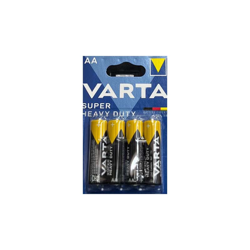 باتری چهارتایی قلمی وارتا مدل VARTA Super Heavy ZINC-CARBON AA 1.5V