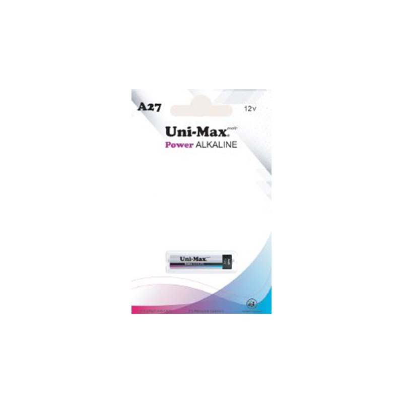 باتری ریموت A27 آلکالاین یونی مکس مدل Uni-Max Alkaline UB-A27-BP1 1.5V