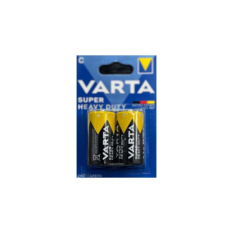 باتری دوتایی متوسط وارتا مدل VARTA Super Heavy ZINC-CARBON R14P 1.5V